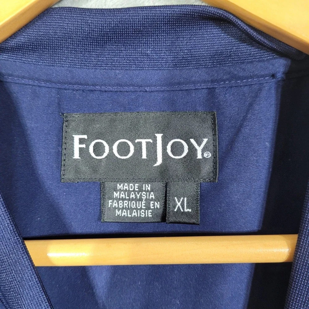 Footjoy Mens XL Jacket Pullover Windbreaker Navy Blue Short Sleeve Golf